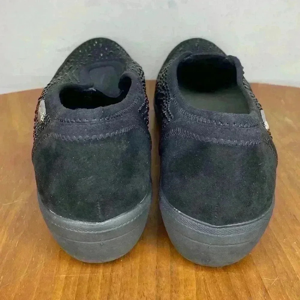 ANNE KLEIN SPORT AKYARMILLA BLACK SPARKLY WEDGE SLIP-ON SNEAKER SHOES  SZ 7.5 - Picture 4 of 8